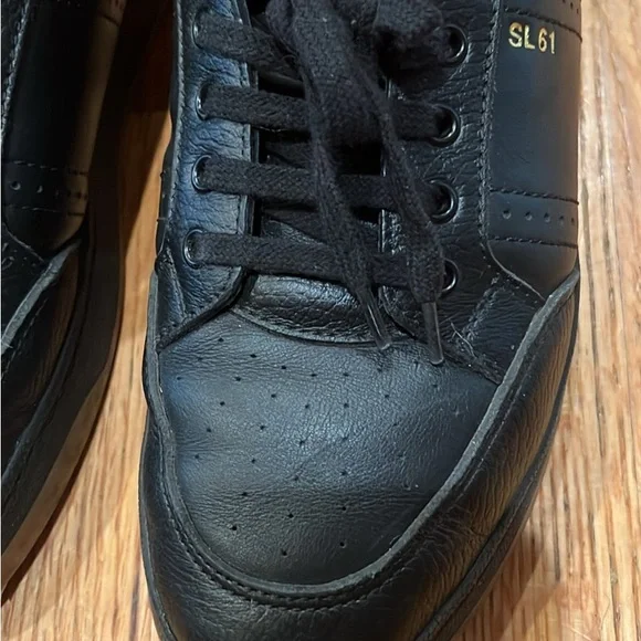 Saint Laurent Black Leather Sneakers - Picture 9 of 9